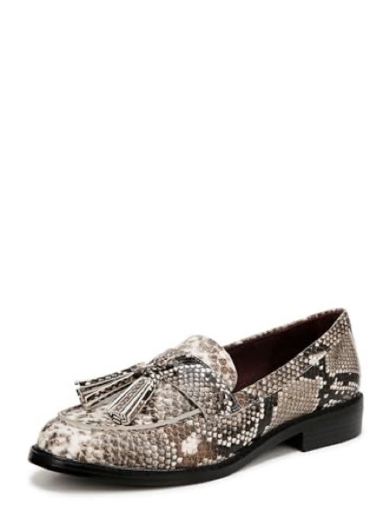 Franco Sarto Shoes - Franco Sarto Snake-Print Tassel Loafers in Neutral Brown and Black